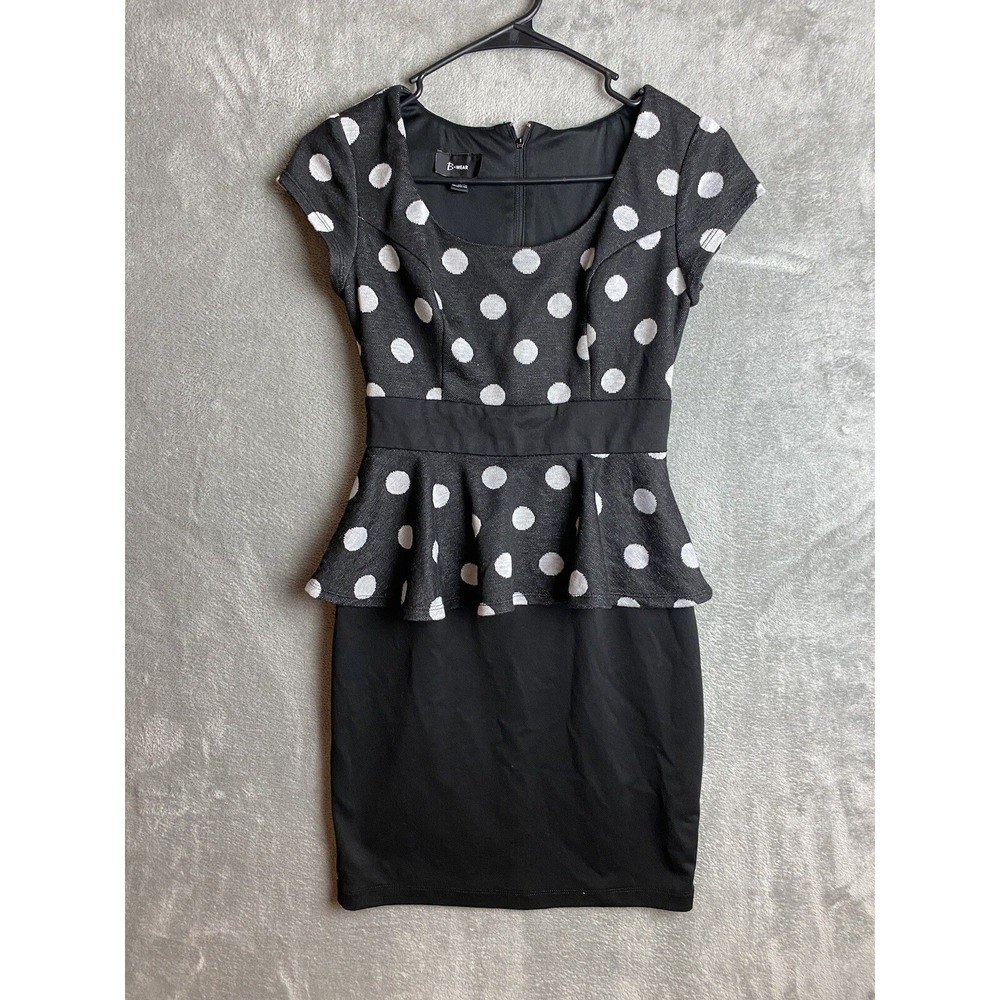 B.Wear Womens 1 Black Polka Dot‎ Dress
